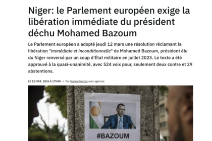Le Parlement européen a adopté jeudi 12 mars une résolution réclamant la libération "immédiate et inconditionnelle" de Mohamed Bazoum